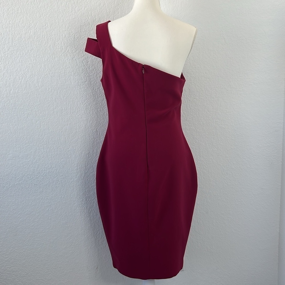 Likely Packard Dress in Raspberry‎ One-Shoulder Fitted Cocktail Party Size 12 - Picture 6 of 9